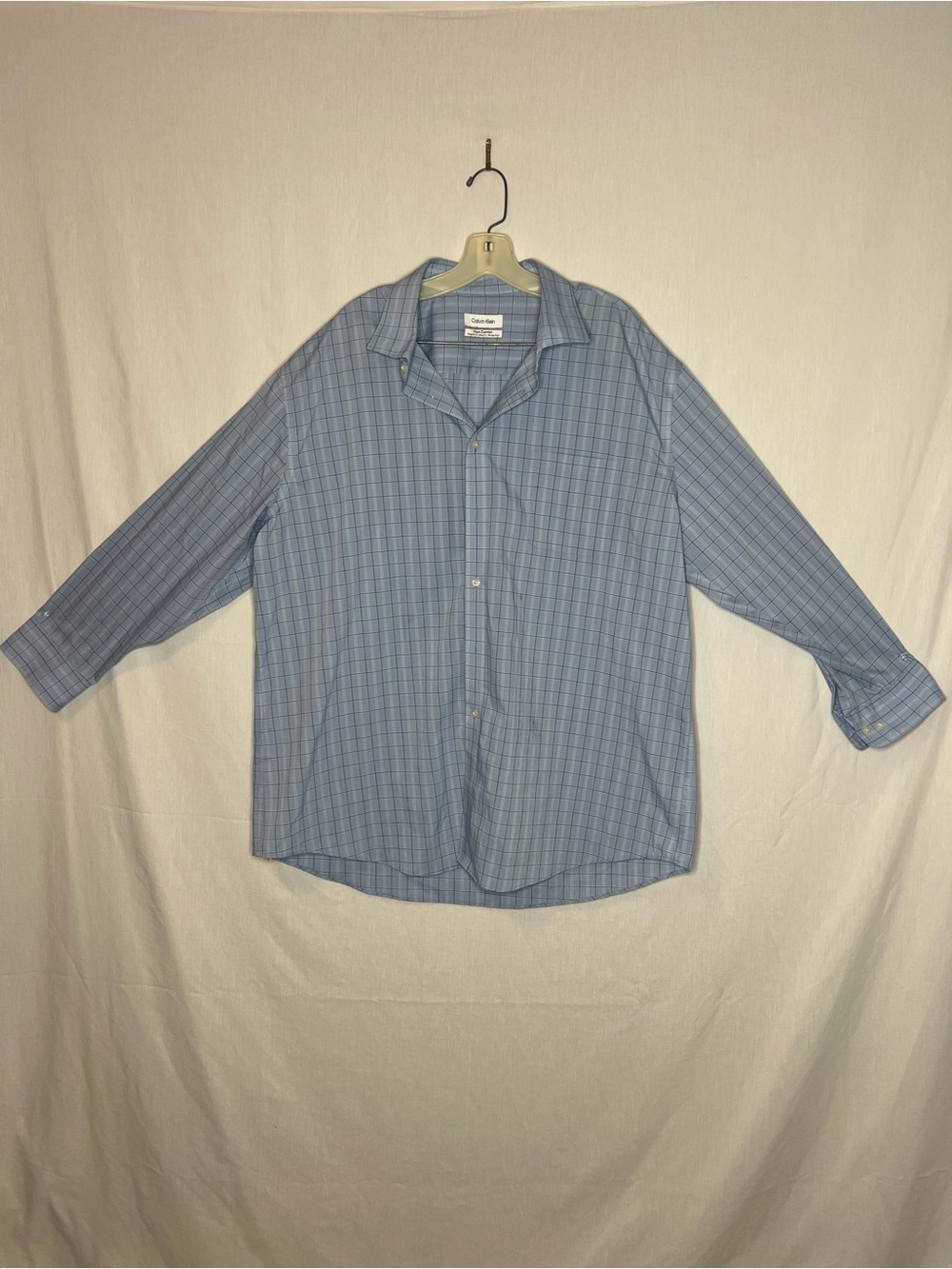 Calvin Klein button-down wrinkle free stretch plaid
